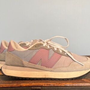 New Balance Women's Mauve and Beige Sneakers
